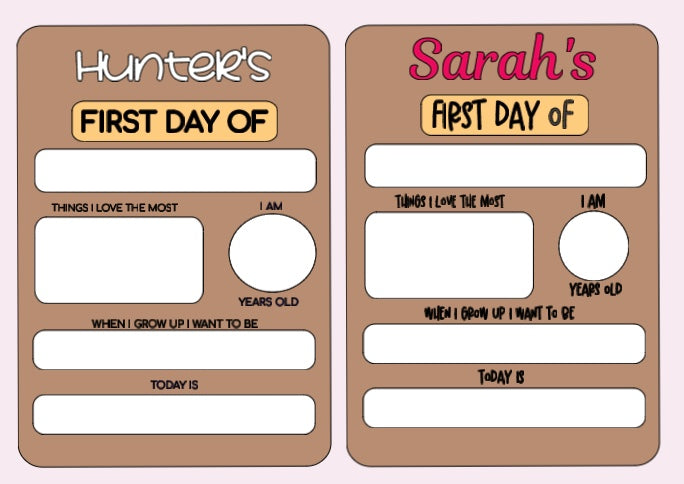 interchangeable first/last day school board sign