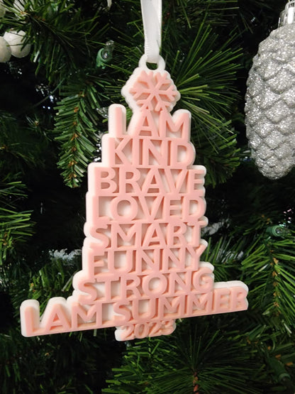 I AM affirmation tree ornament