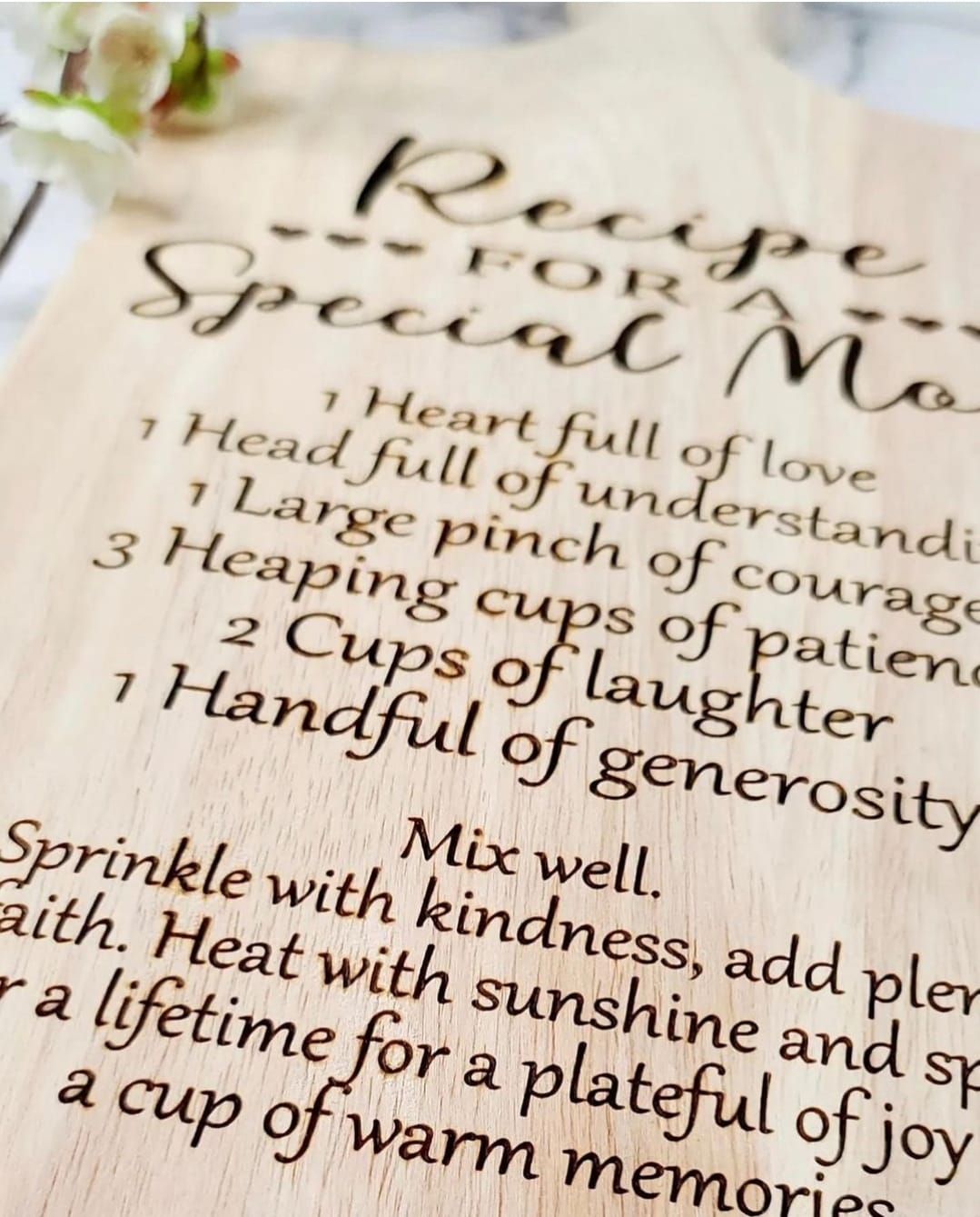 recipe for a special mom board