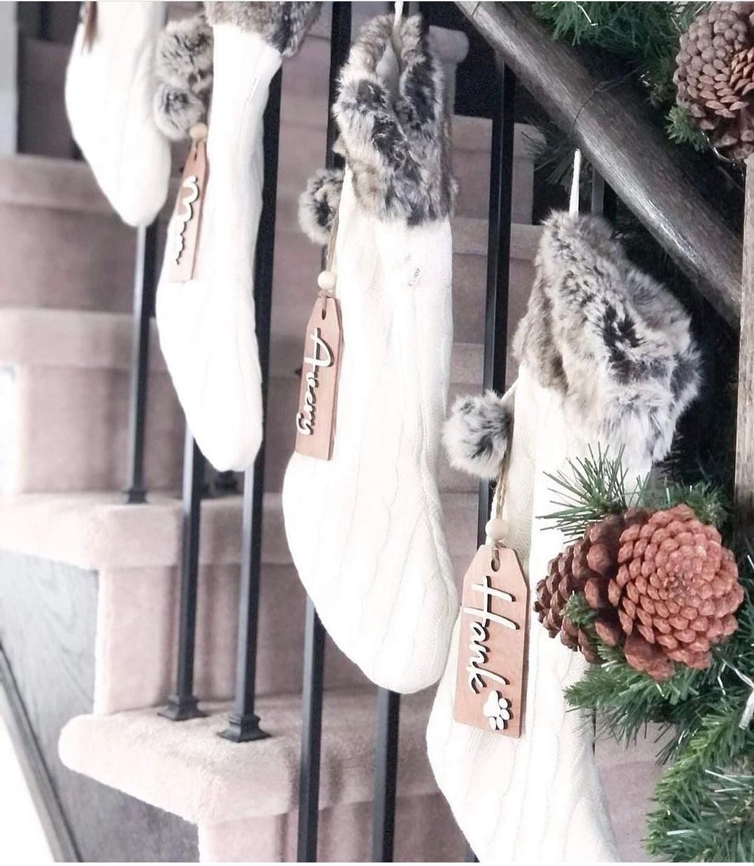 stocking tags with wooden backer