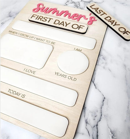 interchangeable first/last day school board sign