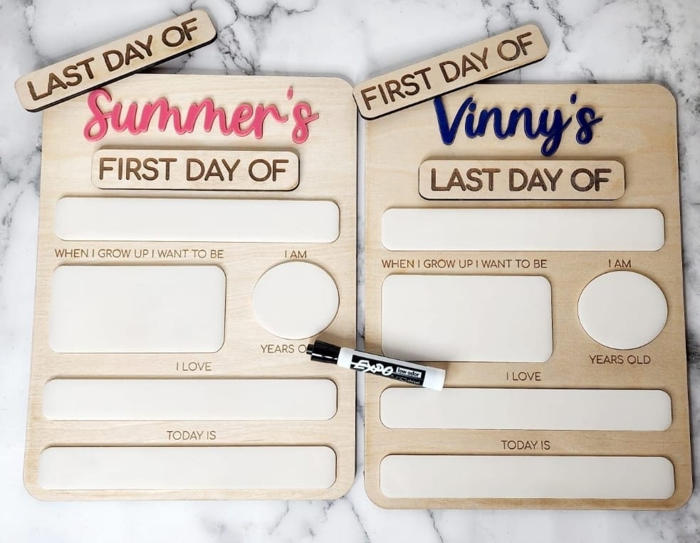 interchangeable first/last day school board sign