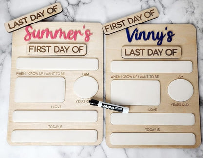 interchangeable first/last day school board sign