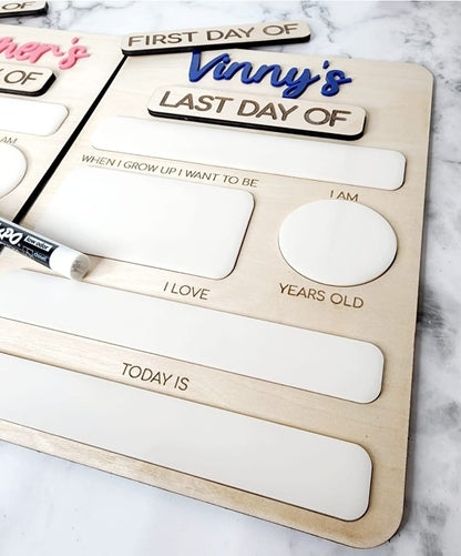 interchangeable first/last day school board sign